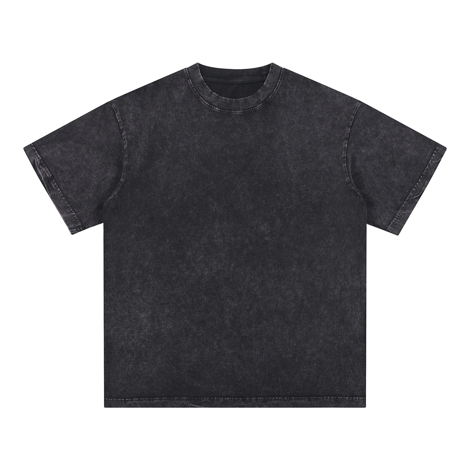 Transfronterizo europeo y americano pesado copo de nieve frito algodón retro lavado y viejo OVERSIZE camiseta de manga corta personalizada de marca de moda de bricolaje