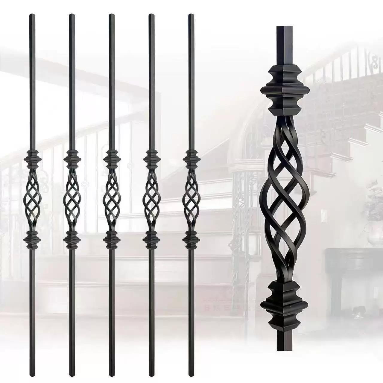 跨境电商亚马逊楼梯中鸟笼铁艺扶手过道景观阳台室内庭院别墅装饰