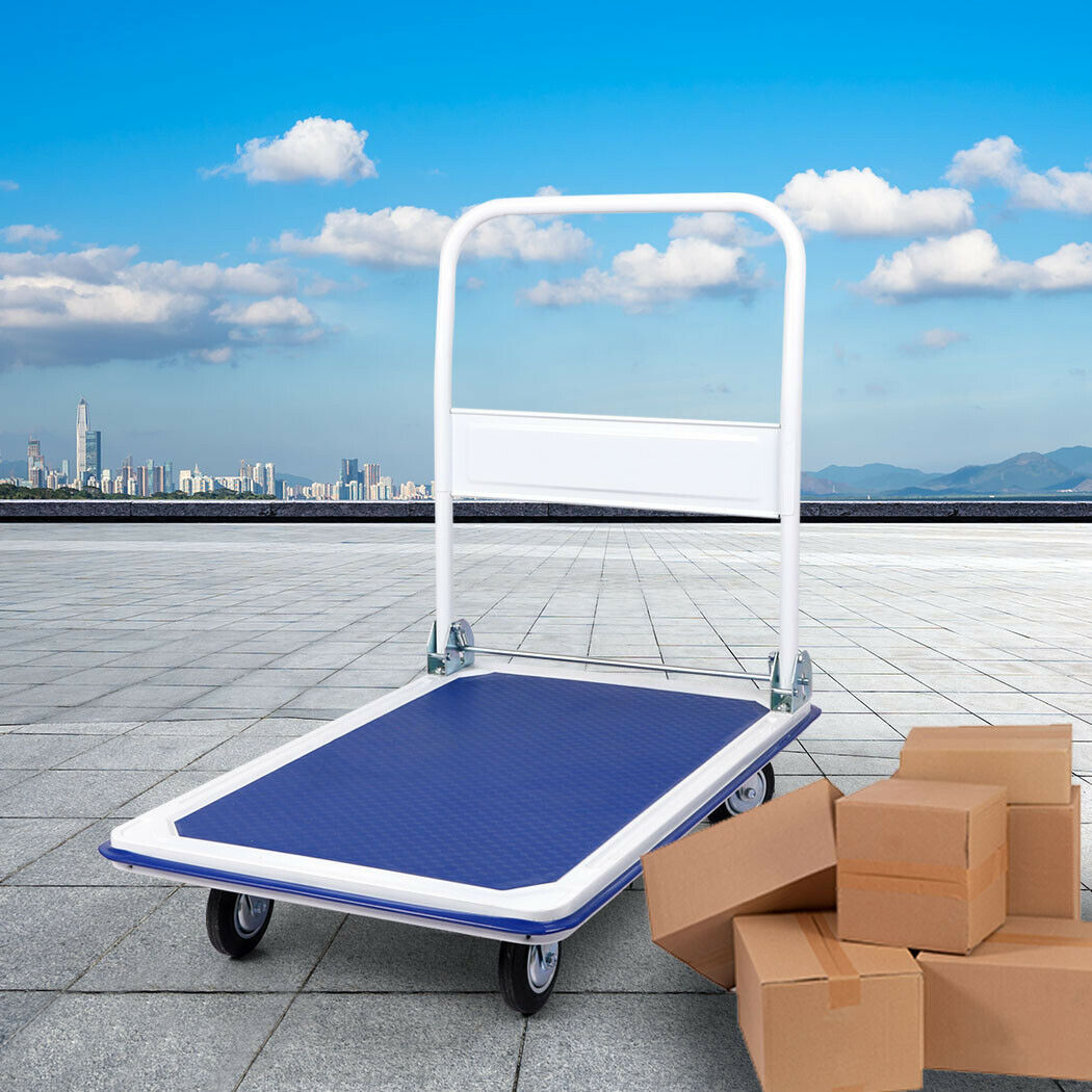 静音可折叠拉货平板车钢板小推车拖车仓库拉货搬运车