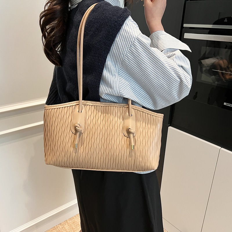 Nicho Zhong estriado bolso de hombro único para mujeres otoño invierno 2025 nuevo bolso de mujer de viaje universal bolso de mano