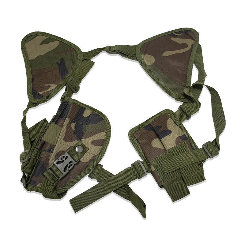 (2개) 국경 간 숨겨진 전술 겨드랑이 총 홀더 가방 배낭 야외 다기능 조정 가능한 클램프 보관