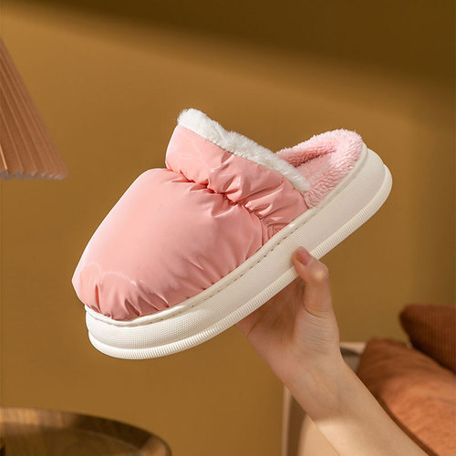 Cixi Cotton Slippers for Women Spring and Autumn Home Use Indoor Non-slip Home Winter Warmth Winter Couple Fluffy Slippers for Men