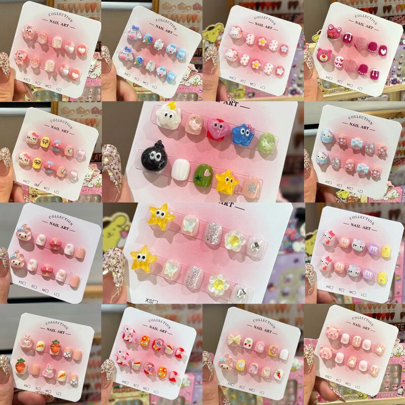 Three-Dimensional Relief Cartoon Pattern Nail Art Patch, Small Fresh and Sweet Style Kidsren's Nail Patch, Unique Design Wearable Nail Patch