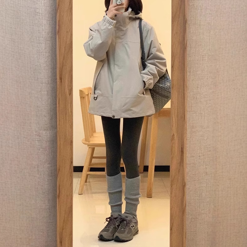 Small, Small, Unique and Super Good-Looking Korean Style Apricot Hooded Jacket for Women 2025 New Hot Style Autumn and Winter
