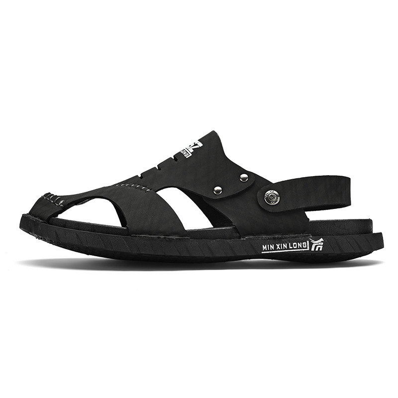 Sandalias para hombres de verano para hombres con bolsas de fondo suaves, zapatos deportivos de doble propósito, nuevos zapatillas de agujero casuales de playa.