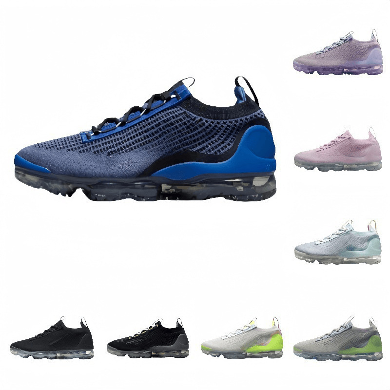 Vapormax Flyknit2021 Men's Sports Shoes Full Palm Large Cushion Knitted Flying Line Men's and Women's Running Shoes