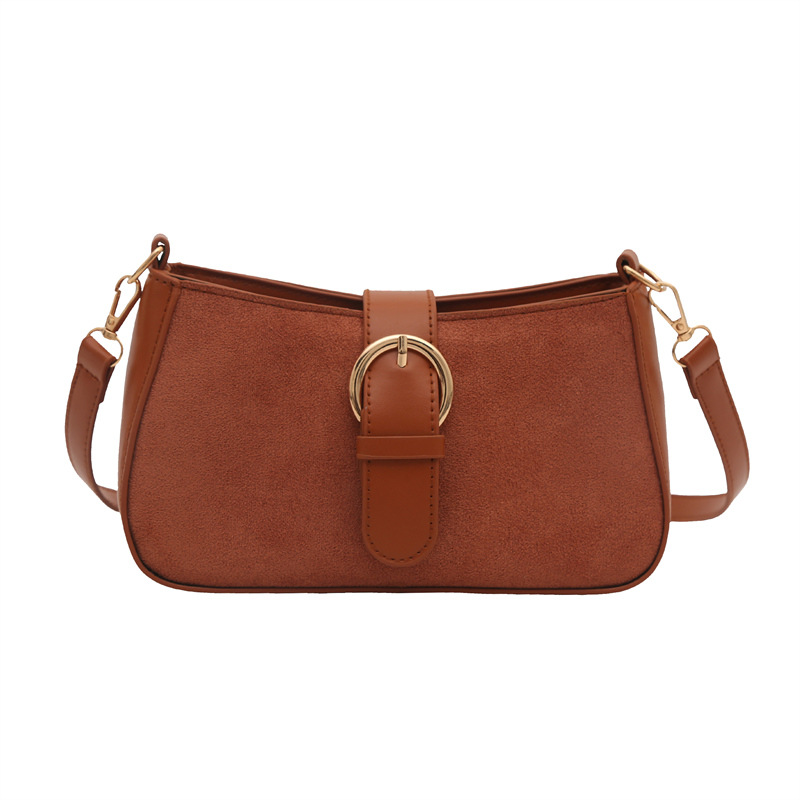Simple retro hebilla de cinturón de moda esmerilado bolso de mujer 2024 otoño invierno nuevo nicho axilar popular bolso de hombro literario