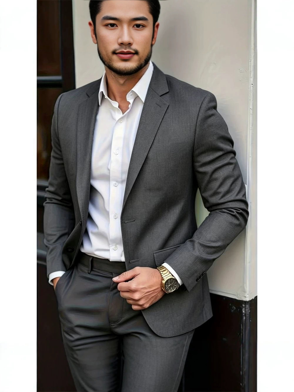 Comercio exterior transfronterizo hombre delgado moda traje casual de color sólido clásico versátil primavera y otoño delgado chaqueta de traje