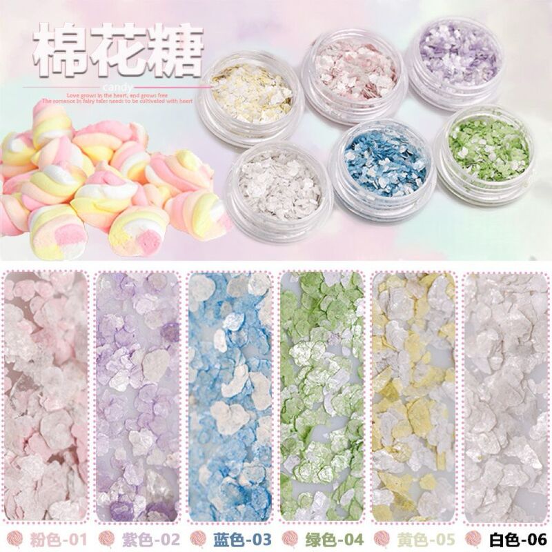 Wholesale Nail Art Accessories Japanese Fantasy Glitter Powder Marshmallow Marble Powder Phototherapy Nail Polish Gel Nail Decoration Sequins