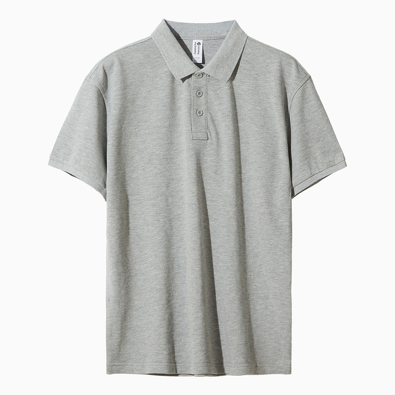 夏のメンズカジュアルコットン Tシャツラペル半袖無地トップルーズメンズポロシャツ薄いセクション|undefined