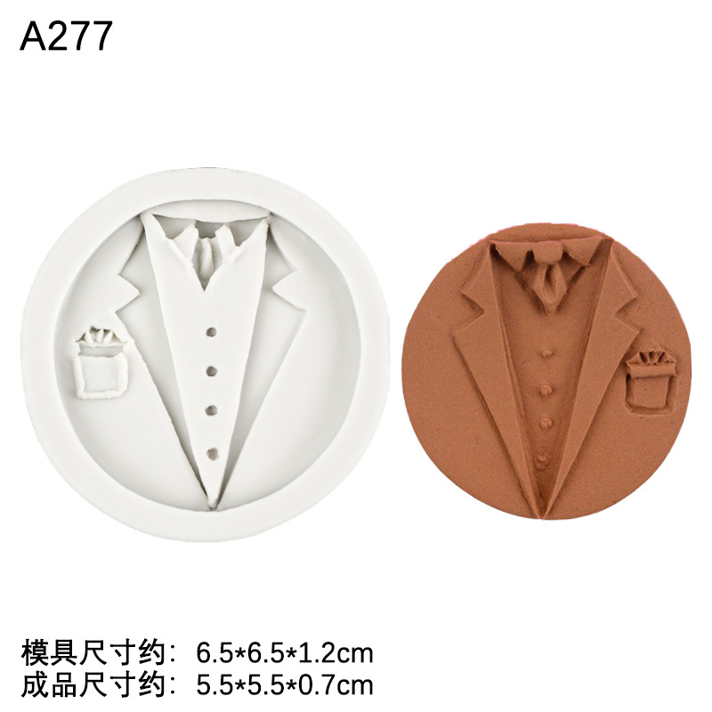 Hombres y mujeres traje de banquete vestido noche silicona líquida molde fondant DIY arcilla suave herramienta modelado