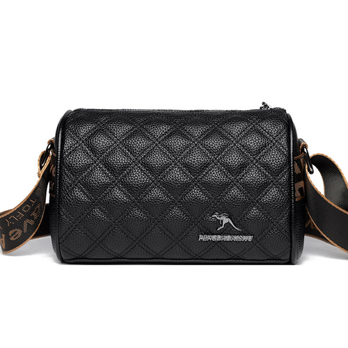 Ladies Single Shoulder Bag, Minimalist Diamond Pattern, Solid Color Soft Leather Pillow Bag, Fashion Casual Wide Strap Crossbody Bag