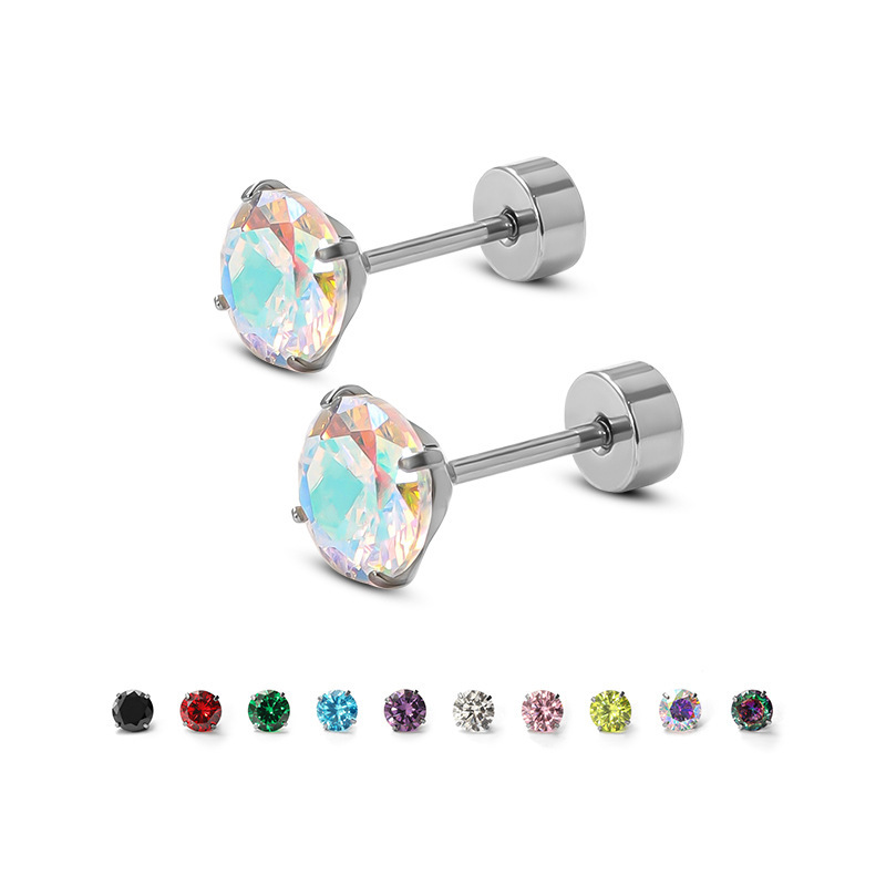 Pointed labret stud close-up product detail