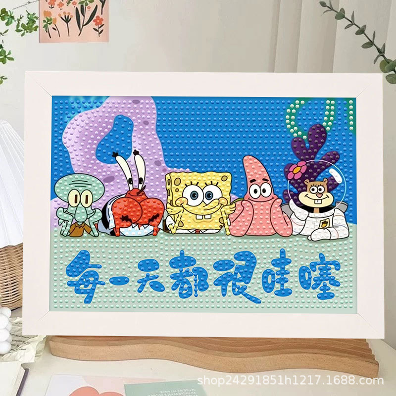 Diamante nuevo lápiz de dibujos animados pequeño nuevo pegatino diy puzzle manual regalo de cumpleaños para niños estudiantes