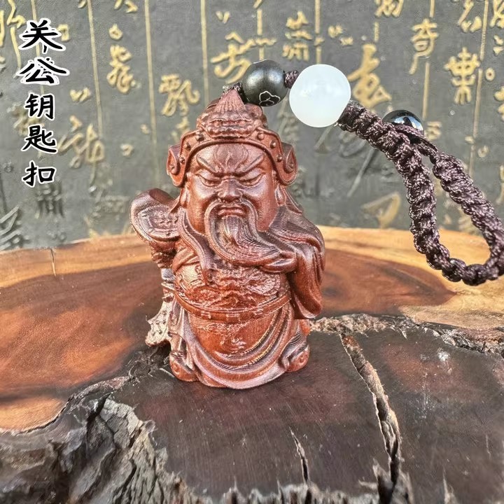 ナツメ材文昌塔、麒麟、関公、獅子、小福神、キツネなどのペンダント、キーペンダント、バッグペンダント|undefined