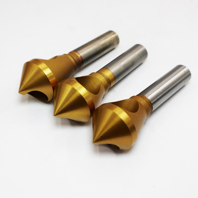Titanium-coated cobalt-containing internal chip removal round hole chamfering cutter, chamfer drill and trimmer countersink hole internal chip removal chamfering cutter 90 degrees