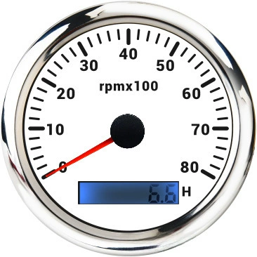 85mm modified car engine speed table 3K ~ 8KRPM with hour meter function 7 color backlight adjustment