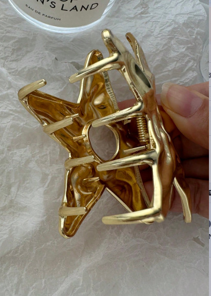 Strassenmode Frau Stern Metall Überzug Haarkrallen display picture 3