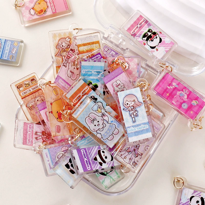 Наклейка-стикер Stickirolls с бусинами, акриловая бирка с милым узором, брелок-подвеска из ПЭТ