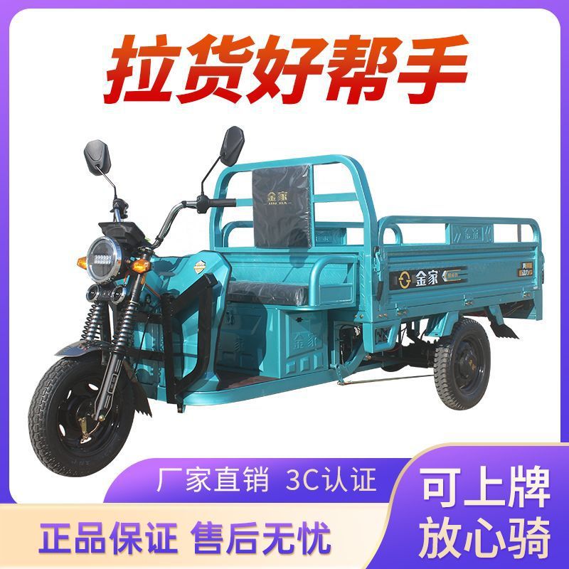 电动三轮车载重爬坡山区家用摆摊拉货新款大功率农用快递电瓶车