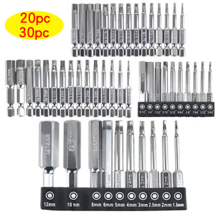 20Pc30Pc Hexagonal Bit Combination 60mm Long 50mm Long S2 Material Bit Weak Magnetic