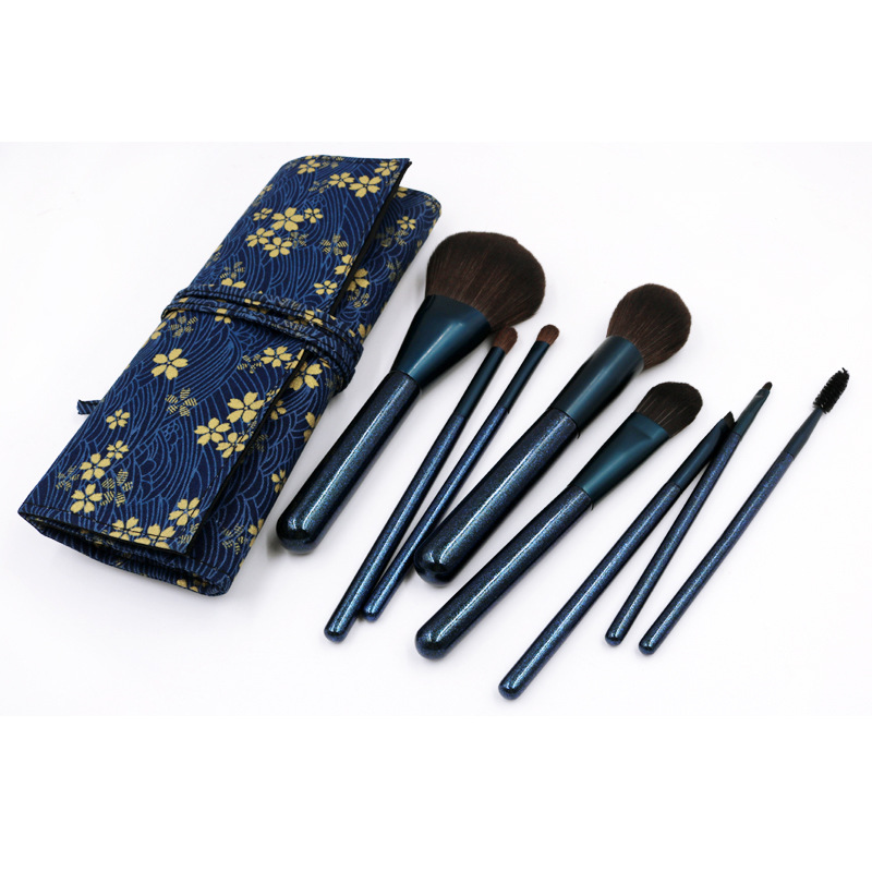 14 sets de cepillo de maquillaje de color verde, cepillo de blush, cepillo de reparación, herramientas de maquillaje portátiles al por mayor