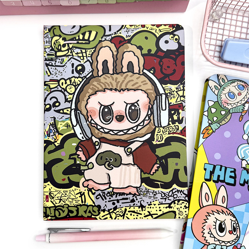 ブティックの新しい落書きラブ布カラーページハードシェルノートブックかわいい漫画ハンドブック学生メモ帳..|undefined