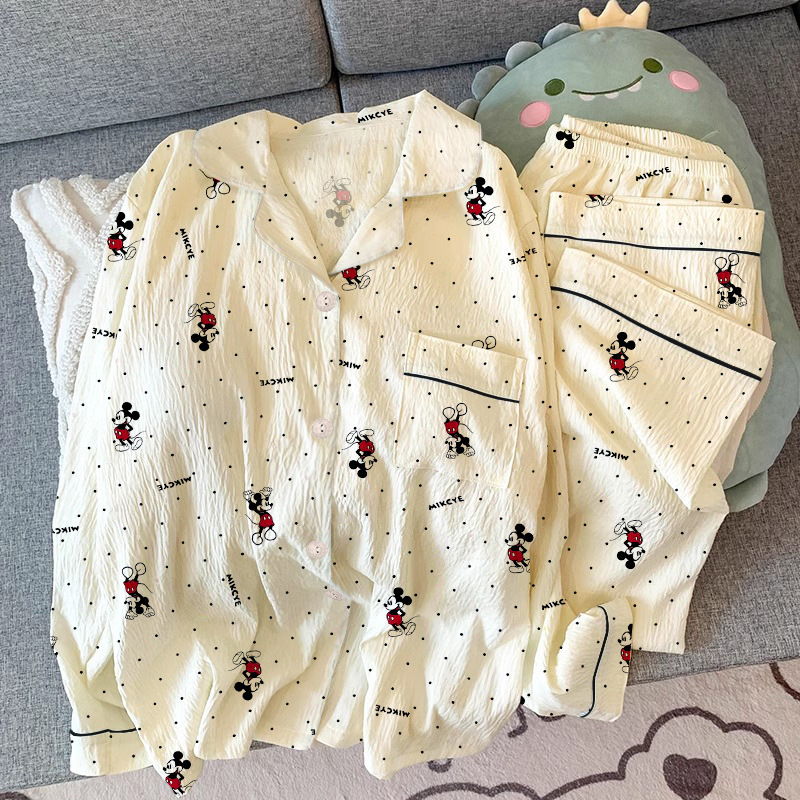 Spring and Autumn Cartoon Cardigan Women's Pajamas Long-sleeved Trousers Fashion Casual suit Home Clothes Internet Popular Cross-border Ins Style Spring and Autumn Cartoon Cardigan Women's Pajamas Long-sleeved Trousers Fashion Casual suit Home Clothes Internet Popular Cross-border Ins Style