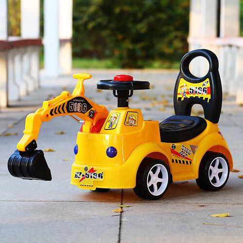 Excavator Kids Twist Car with Music Baby Slider for Ages 1-3 Four-Wheeled Toy Niu Niu Sliding Car Anti-Tip Over