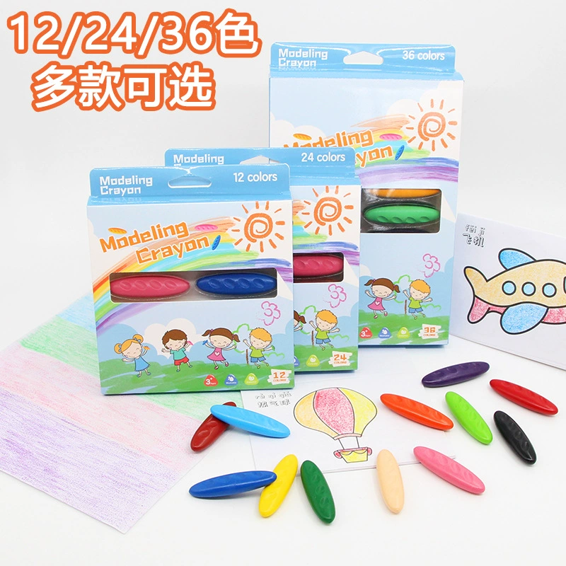 Plastic children's cartoon crayons for kindergarten, 3D, washable