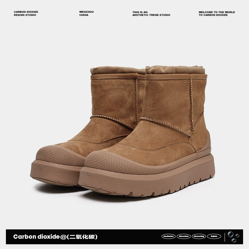 Зимние сапоги Baotou до середины икры, новая модель 2024 года, теплые, на толстой подошве, лоферы, мужская обувь, парные, на флисовой подкладке, утепленные хлопковые сапоги