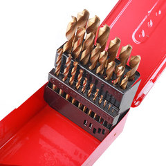 25-piece high speed steel 4241 twist drill bit combination set metal drill bits in iron box wholesale