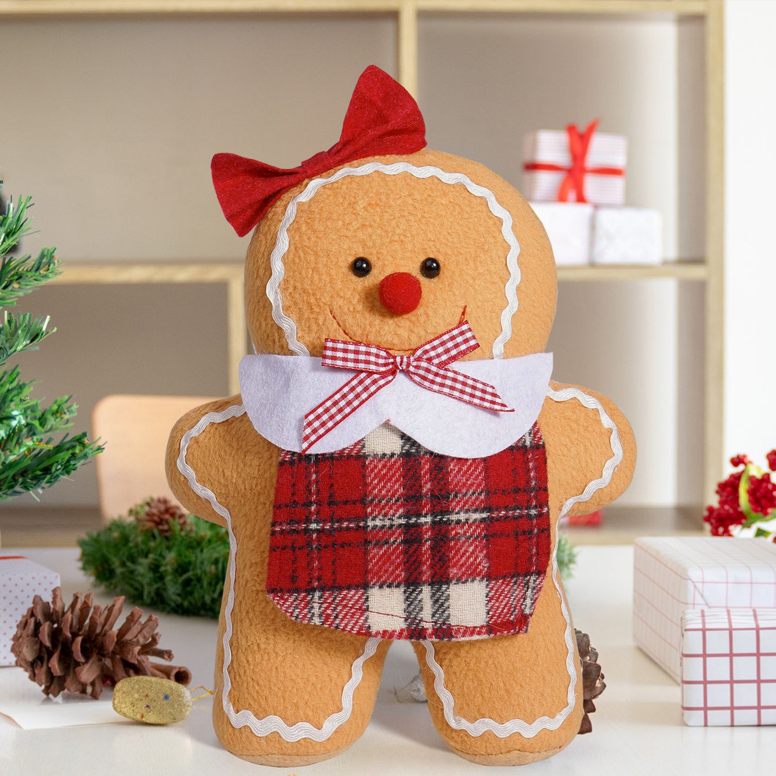 Navidad transfronteriza Gingerbread Doll Party Decoration Cartoon Decoration Navidad Bufandas Gingerbread Doll