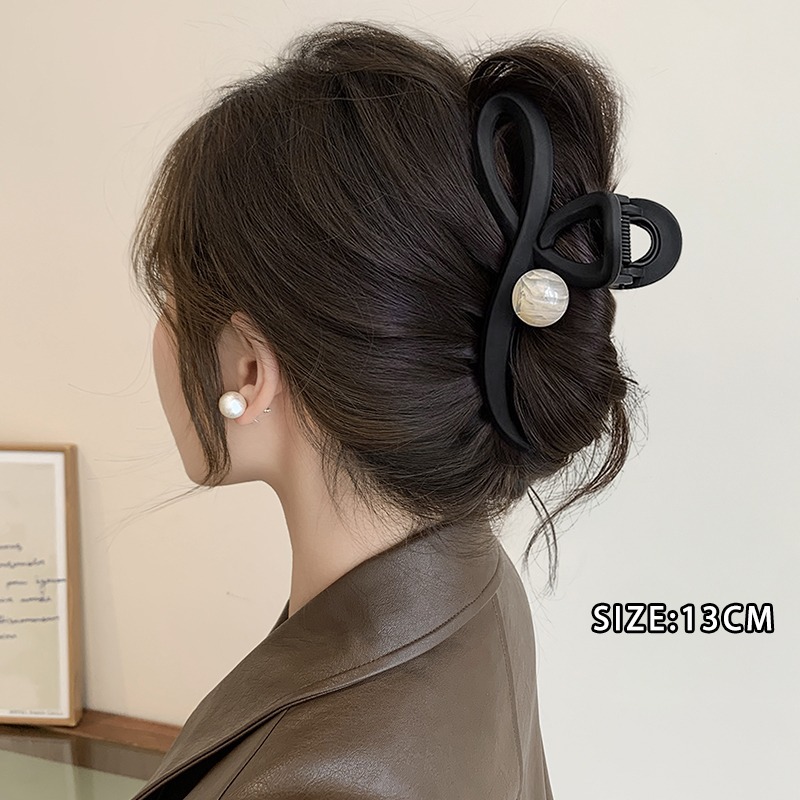 Temperamento Mellard Curry clip de agarre para mujeres 2024 nuevo tamaño grande detrás de la cabeza de alta sensación clip de tiburón para el cabello