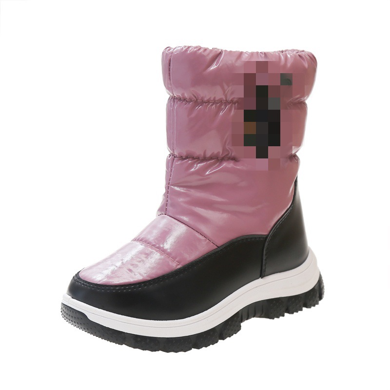 Fábrica de botas de nieve para niños transfronterizos al por mayor zapatos acolchados de algodón para niños medianos y grandes botas de invierno cálidas forradas de lana botas de invierno para niñas de comercio exterior