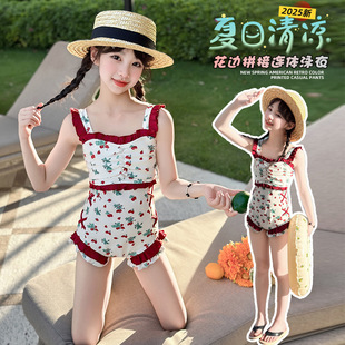 Girls One-Piece Swimsuit 2025 New Style Super Nice Kidsren's Fashionable Middle-Aged and Little Girl Fairy Princess Swimsuit