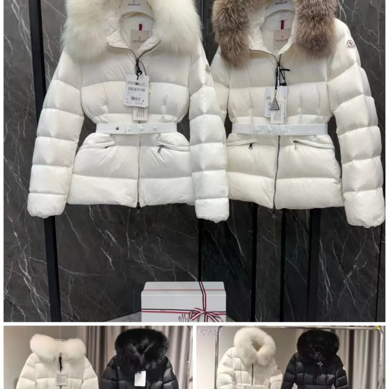 Montblanc Large Fur Collar down Jacket Slim Waist m Brand 2025 New Slim Fashion Versatile Winter Coat