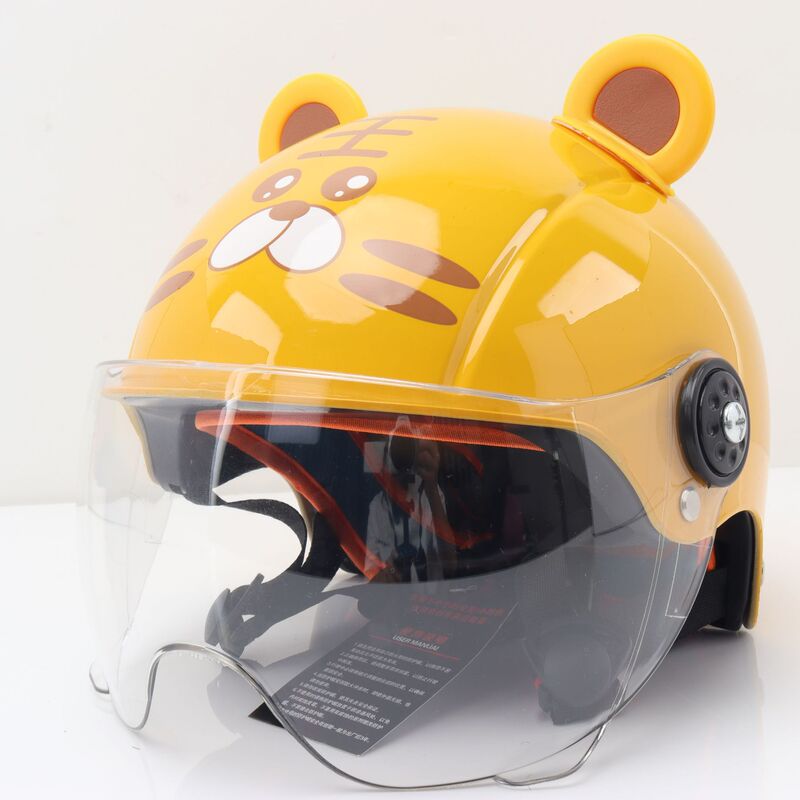 電動自転車用子供用ヘルメット、漫画風のかわいいハーフヘルメット、クマの子供用、学生用、赤ちゃん用安全ヘルメット、サイクリング用|undefined