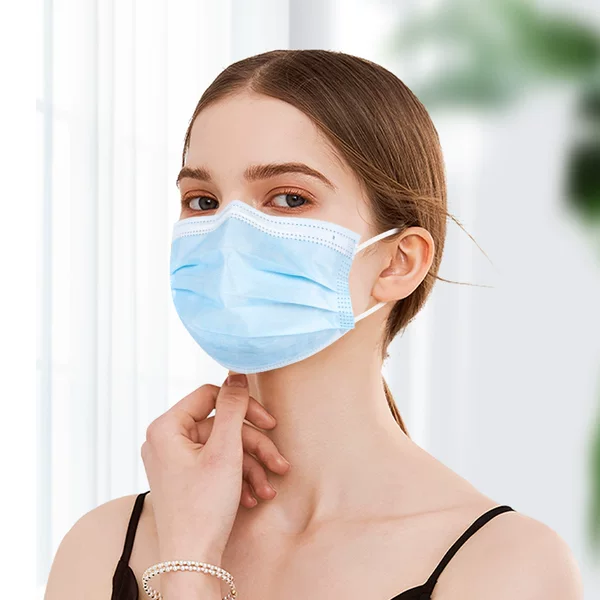 [Factory Outlet] Disposable Non-woven Fabric Three-layer Meltblown Cloth Dust-proof Breathable Smog-proof Blue Adult Mask