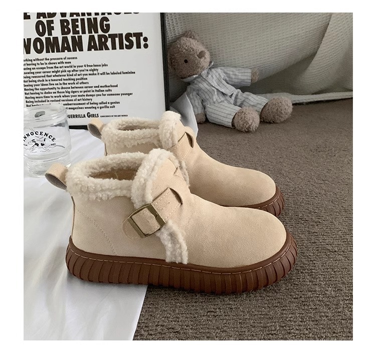 Warm Women's Winter Ankle Boots With Plush Lining And Thick Sole_voghion.com