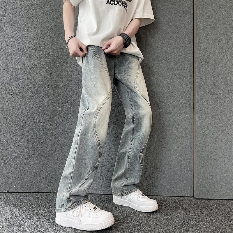 hiphop basic all-match jeans men's and women's loose straight pants American high street pants ins trendy slimming trousers hiphop basic all-match jeans men's and women's loose straight pants American high street pants ins trendy slimming trousers