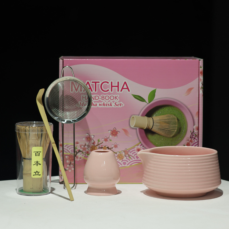 MATCHA跨境专供多款新品陶瓷5件套抹茶碗带嘴宋代点茶茶筅工具套|undefined