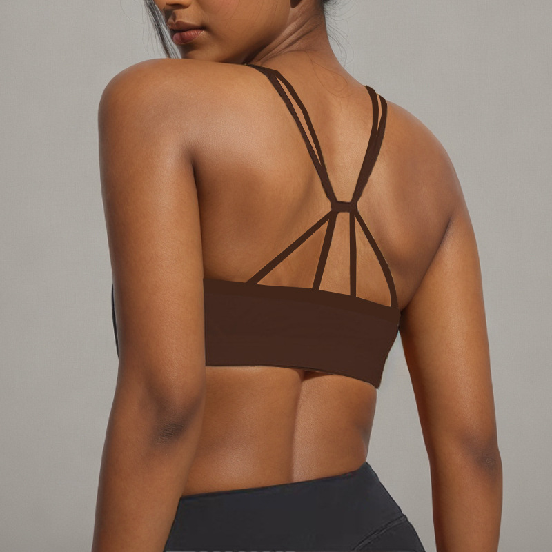 Comercio exterior chaleco de yoga transfronterizo mujer con cojín de pecho envuelto pecho antichoque belleza espalda entrenamiento deportivo de fitness bra de cabello