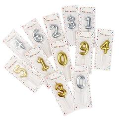 金色の銀色の数字のろうそくの1歳の30日の満月の誕生日の記念日の0-9パーティーの焙煎の装飾のプラグイン
