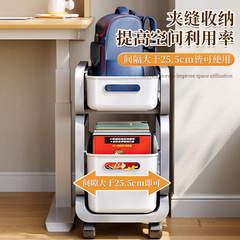 置物架可移动小推车书本收纳架家用多层书包杂物收纳柜分类收纳筐