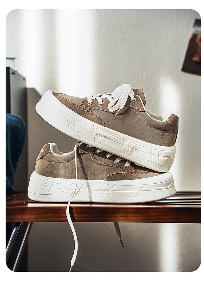 Giày sneaker nam cổ thấp đế dày tăng chiều cao, chống trượt, chống mài mòn, phong cách thể thao casual — AA 01m Hạnh nhân, AA 01m cà phê, AA 01m Đen chi tiết 18