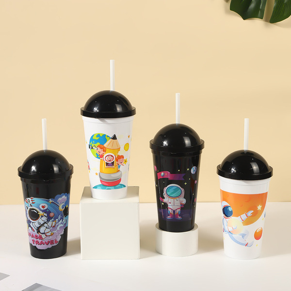 plastic creative children's cute glass with glass