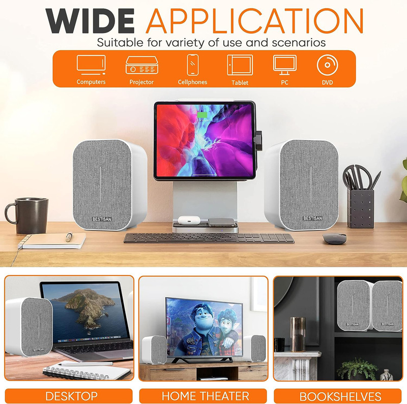 60Wハイパワー3インチ2.0アクティブコンピュータ音響bluetoothプラスチック材質壁掛け店舗教室ホームシアター|undefined