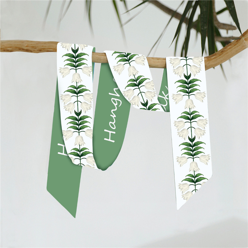 Bufanda pequeña larga de las Mujeres Nuevo estilo chino retro todo partido bufanda pequeña bufanda delgada banda de pelo estrecho cinta atada bolsa cinta