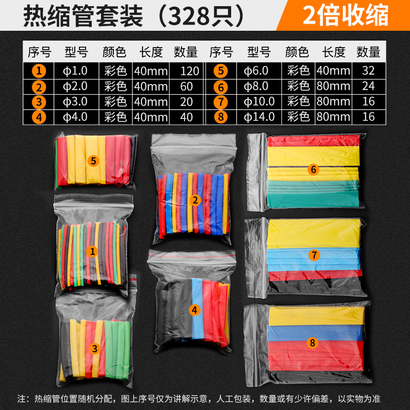 Green Forest tubo de encogimiento térmico manguito de aislamiento cable de datos de cableado grueso impermeable protección de cable de encogimiento 3 veces